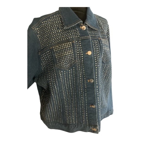 Allure Blue Studded Jean Jacket - Picture 4 of 6